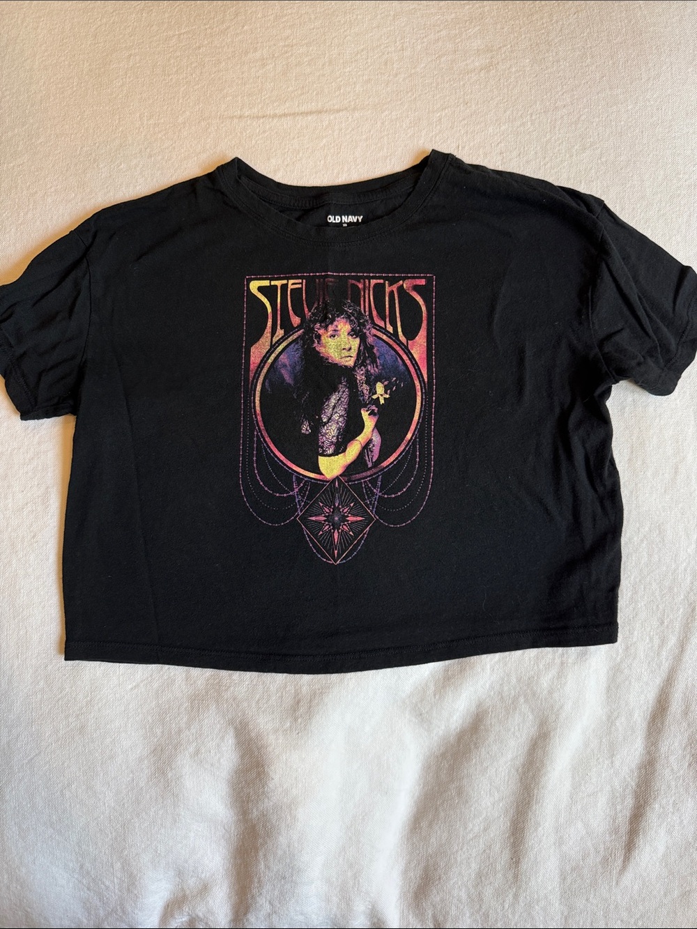 Old Navy Black Stevie Nicks Graphic Crop Top
